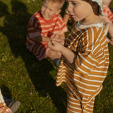 Blake Hat in Thin Blue Green Stripe