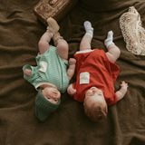 Cory Pocket Romper in Clay Red