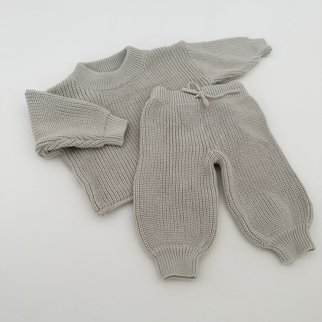 Elliot Knit Set in Grey