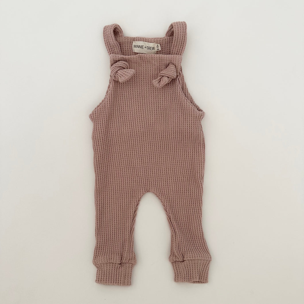 Waffle Overalls in Mauve