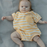Callie Romper in Yellow Stripe