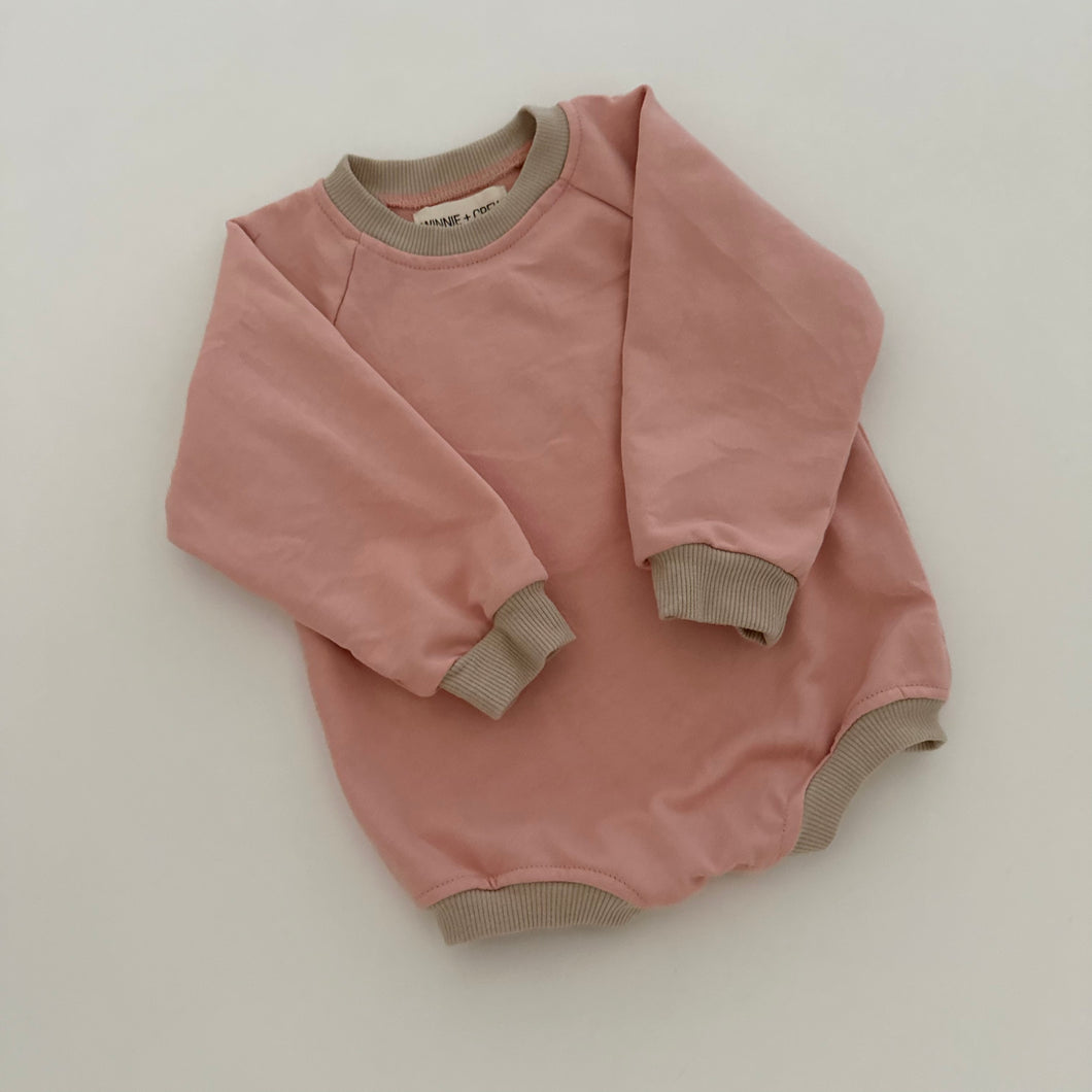 Ollie Sweatshirt Romper in Pink