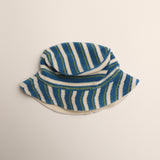 Blake Hat in Thin Blue Green Stripe