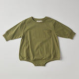 Harley Pocket Romper in Loden Green