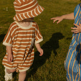 Callie Romper in Apple Cinnamon Stripe