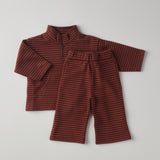 Sidney Set in Thin Bitter Chocolate Stripe