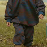 Bailey Set in Deep Blue Chocolate Stripe