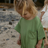 Cory Pocket Romper in Aspen Green