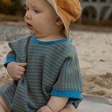Ezra Romper in Vallarta Blue Stripe