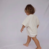 Cory Pocket Romper in Marshmallow