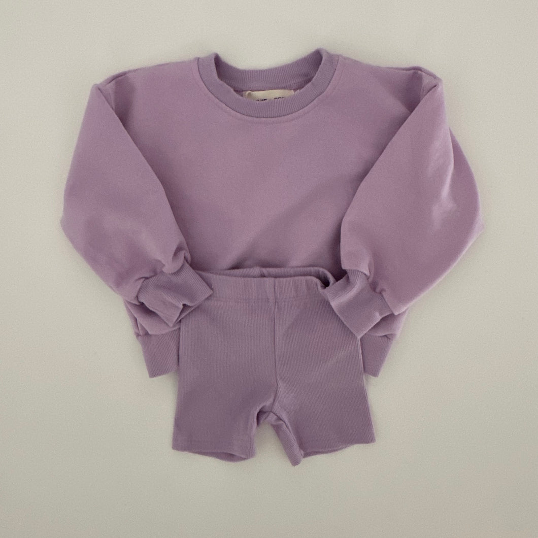 Hollis Sweatshirt Set in Purple