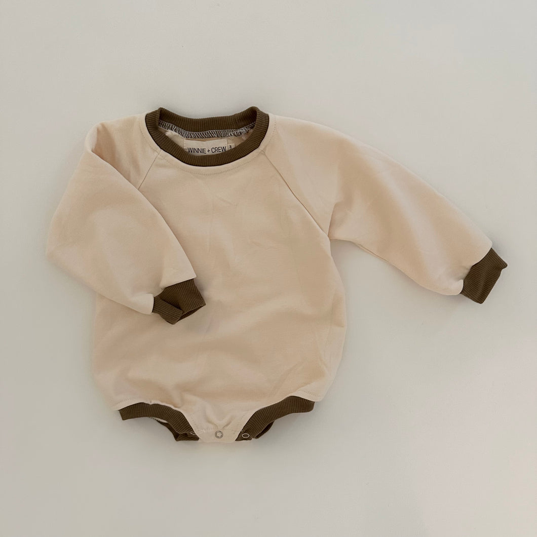 Ollie Sweatshirt Romper in Cream