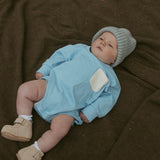 Harley Pocket Romper in Dusk Blue