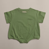 Cory Pocket Romper in Aspen Green