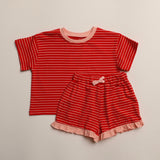 Ellery Set in Thin Aurora Red Stripe