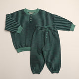 Bailey Set in Green Blue Stripe