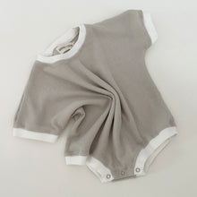 Load image into Gallery viewer, Ezra Waffle Romper in Light Grey
