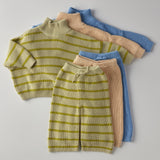 Morgan Set in Light Green Stripe