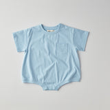 Cory Pocket Romper in Dream Blue