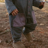 Scottie Romper in Purple Ash Stripe