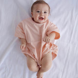 Cory Pocket Romper in Peach Powder