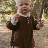 Graham Romper in Chocolate
