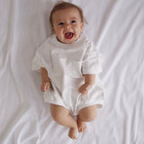 Cory Pocket Romper in Heather Grey