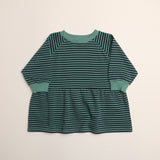Kelsey Dress in Green Blue Stripe