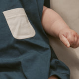 Cory Pocket Romper in Deep Blue