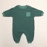 Sammy Romper in Thin Green Stripe