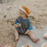 Ezra Romper in Vallarta Blue Stripe