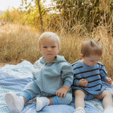 Skylar Jumpsuit in Thin Bel Air Blue Stripes