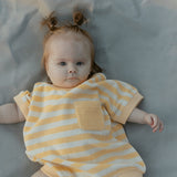 Callie Romper in Yellow Stripe