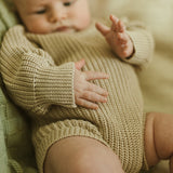 Sutton Knit Romper in Cream