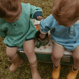 Graham Romper in Dusk Blue