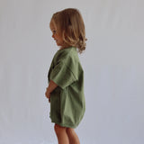 Cory Pocket Romper in Loden Green