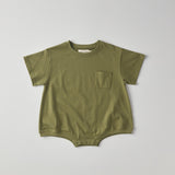 Cory Pocket Romper in Loden Green