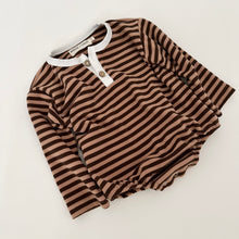 Load image into Gallery viewer, Kirby Striped Romper in Brown
