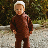 Sidney Set in Thin Bitter Chocolate Stripe