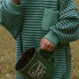 Sammy Romper in Thin Green Stripe