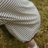 Cory Pocket Romper in Thin Chocolate Stripe
