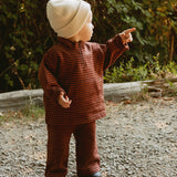 Sidney Set in Thin Bitter Chocolate Stripe