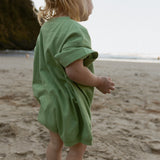 Cory Pocket Romper in Aspen Green