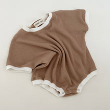 Load image into Gallery viewer, Ezra Waffle Romper in Brown
