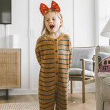 Cameron Jumpsuit in Brown Sugar Stripe