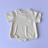 Cory Pocket Romper in Vanilla