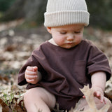 Cory Pocket Romper in Chocolate