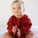 Harley Pocket Romper in Brick