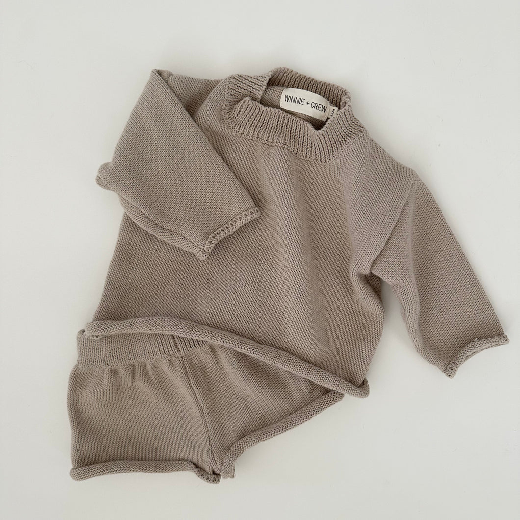 Bowie Knit Set in Taupe