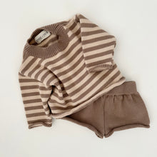 Load image into Gallery viewer, Bowie Knit Set in Brown Stripes
